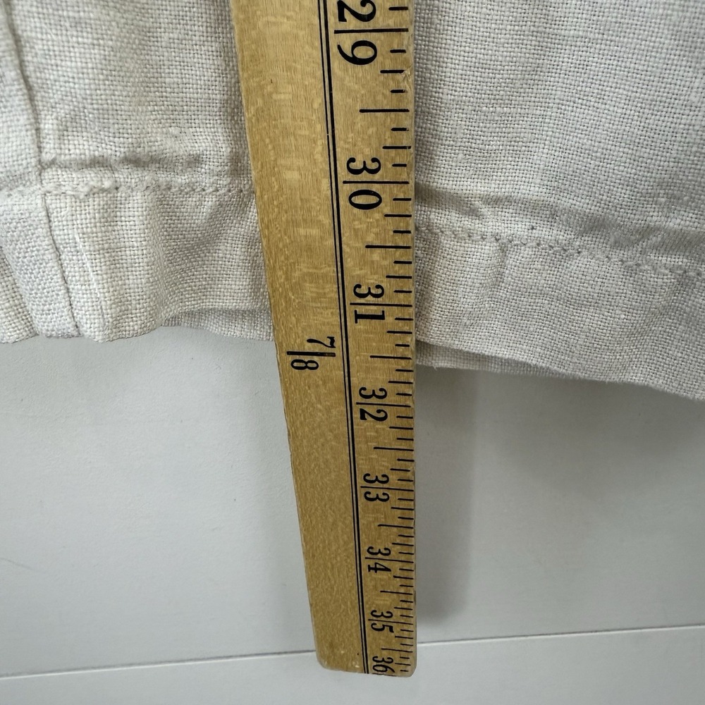 Eileen Fisher IRISH Linen Straight‎ Leg Pants Women M Oatmeal Coastal Minimalist - Picture 11 of 12